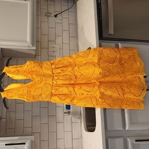 Yellow lace dress